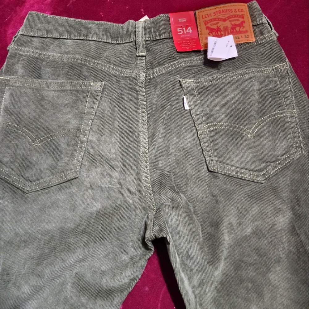 Levi's 514 Dark Green Straight Denim Corduroy pants - Picture 12 of 14